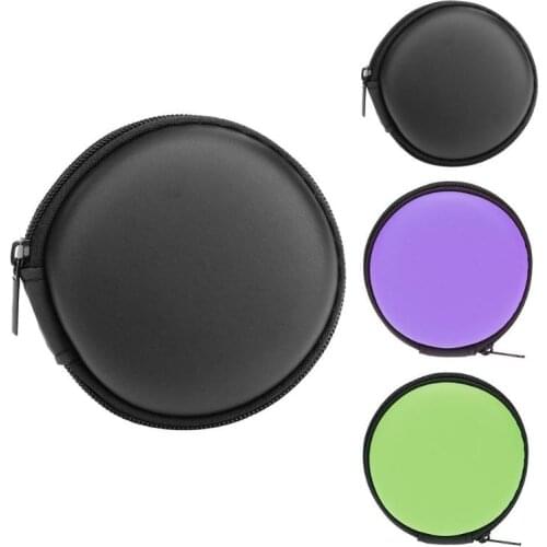 Hot Mini Round EVA Case Headset Bluetooth Earphone Cable Storage Box Container Cable Earbuds Pouch Bag Holder 80 X 80 X 30 mm