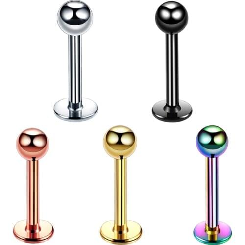 6/8/10 mm Round Ball Labret Lip Stud Ear Tragus Cartilage Piercing Body Jewelry Female Punk Colorful Labret Lip Piercing Stud