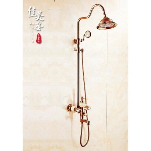 Jiameiyi shower head suit bathroom flower spray boost plated jadeite European flower shower spray 16