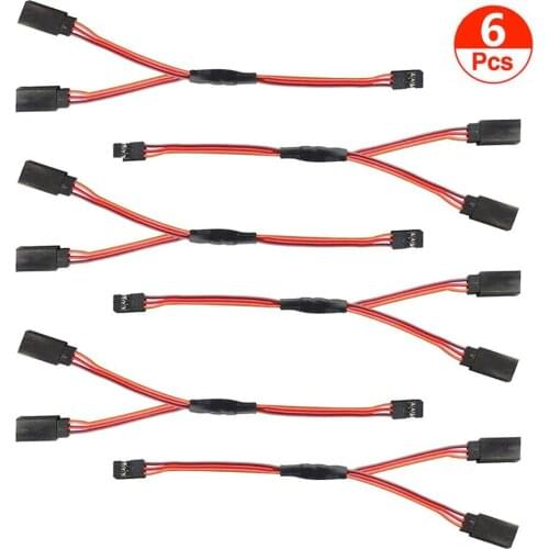 6Pcs 150mm Servo Extension Cord Wire Cable RC Car Helicopter Servo Receiver Y Extension Cord Wire Lead