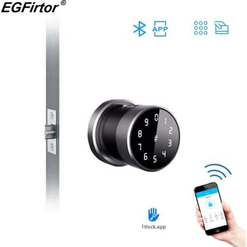 Round Password Door Lock Bluetooth TTLock APP Password IC Card Quik Unlock Hotel Office Security Anti-Thief Smart Door Lock