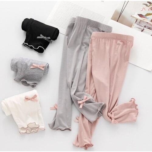Summer Girls Leggings Childrens Cropped Pants 2021 Summer Baby Girls Skinny Leggins Clothing Kids Cropped Pants