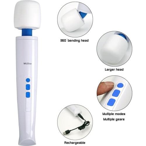 G Spot Massager Big AV Stick Vibrator Sex Tools For Women USB Charge Clitoris Stimulator Magic Wand Adults Sex Machine Products