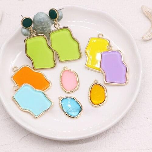 Summer bright earrings material diy fashion trend handmade earrings accessories semi-transparent color sequin pendant