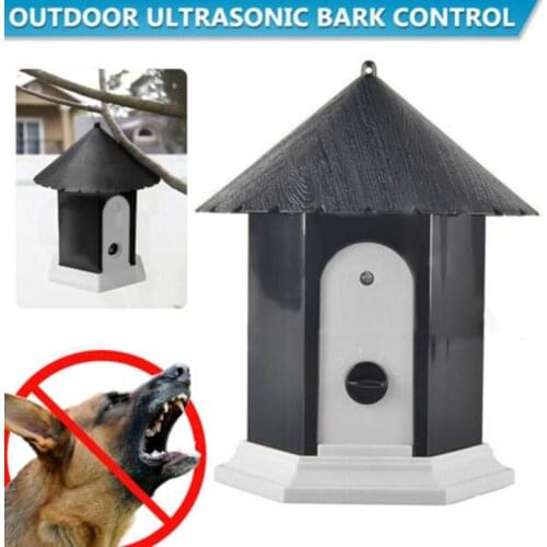 Mayitr 1pc Black High Quality Outdoor Stop Barking Control Durable Ultrasonic Dog Anti Bark Controller Device