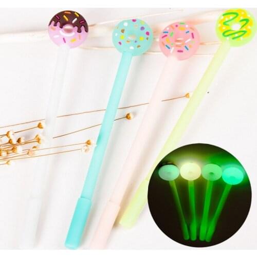 Cute Kawaii Candy Color Rubber Gel Pen Creative Fruit Donuts Gel Pens Stationery School Supplies best gifts For Kids S2017115