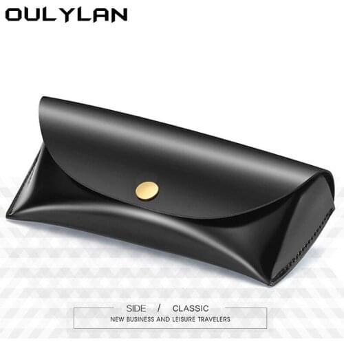Oulylan Fashion Black Glasses Cases Men Women PU Leather Sunglasses Box for Eyeglasses Durable Storage Box Unisex