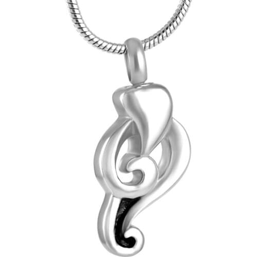 Memorial Jewelry Pendant For Women Music Stainless Steel Cremation Urn necklaces for ashes to keep Funeral