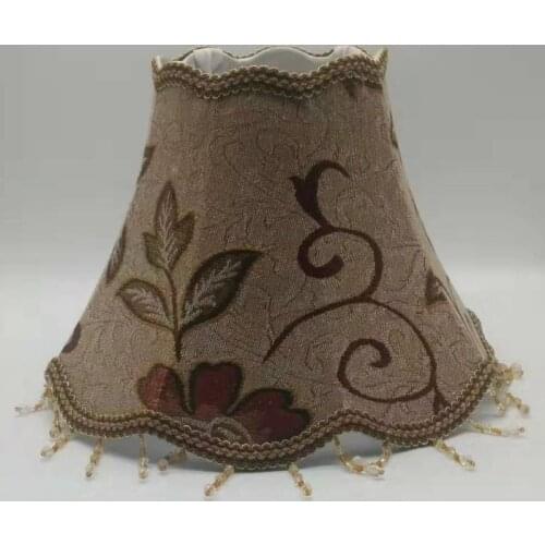 E27 Art Deco Lamp shades for table lamps coffee color fabric Up and down the waves lampshade modern style lamp cover for lamp