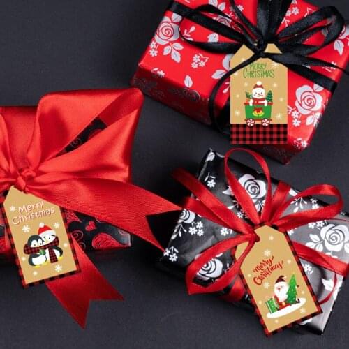 New Retro Creative Kraft Paper Tag Christmas Decor Blessing Message Card Painted Tag Gift Label Card Xmas Hanging Decorations