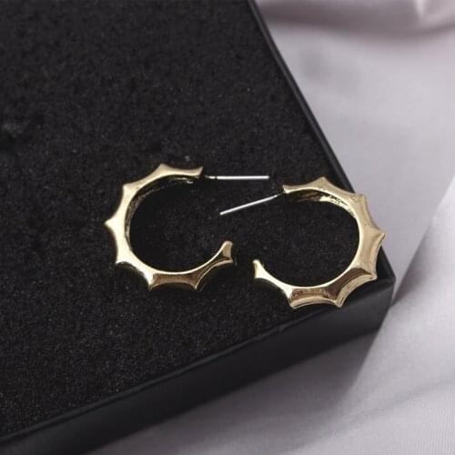 Simple Gold Color C Letter Sun Stud Earring For Women Statement Fashion Large Circle Round C Earrings Party Jewelry Wholesale
