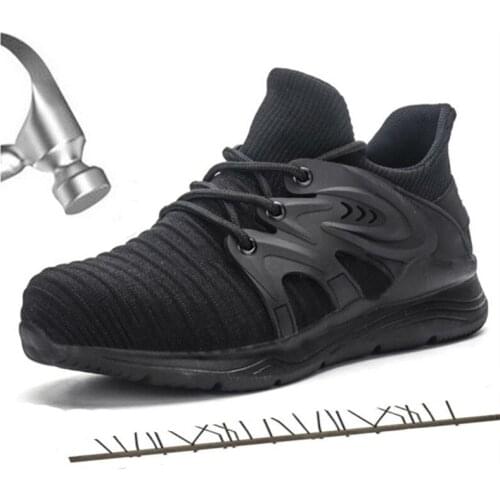 Unisex Construction Work Safety Shoes Men Black Designer Steel Toe Cap Non-slip Light Boots Men Indestructible Breathable Shoes
