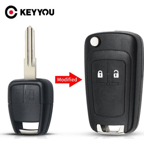 KEYYOU Folding Car Key Fit For CHEVROLET Aveo Flip Remote Key Fob 3 Buttons Remote Key Case Shell