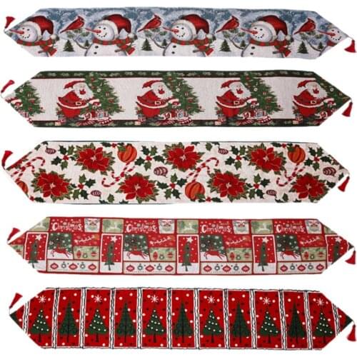 Christmas Decoration Table Runner Fashion High Quality Printed Tablecloth Placemat Christmas Decorations For Home Table Runner