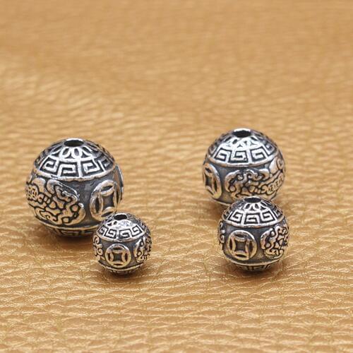 Handmade 999 Silver Pixiu Beads Real 100% Silver Jewelry Beads Fengshui Good Luck Pixiu Symbol Beads DIY Jewelry