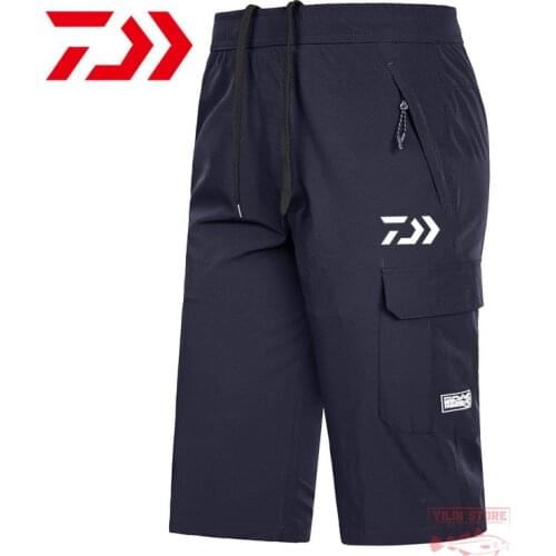 Daiwa Fishing Clothes Breathable Fishing Shorts Men Summer Elastic Waist Multi-pocket Quick Dry Fishing Pants Outdoor Shorts