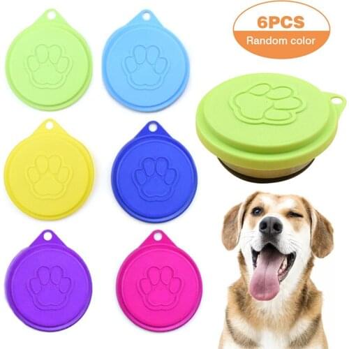 Pcs Silicone Pet Food Can Cover Lid Dog Cat Pet Tin Healthy Reusable Storage Cap Top Dog Food Can Lid 75mm 88mm Random Accepted