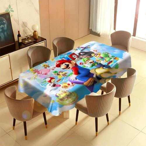 Mario Party Island Tour Cartoon Design Tablecloth Indoor Outdoor Dinning Decor