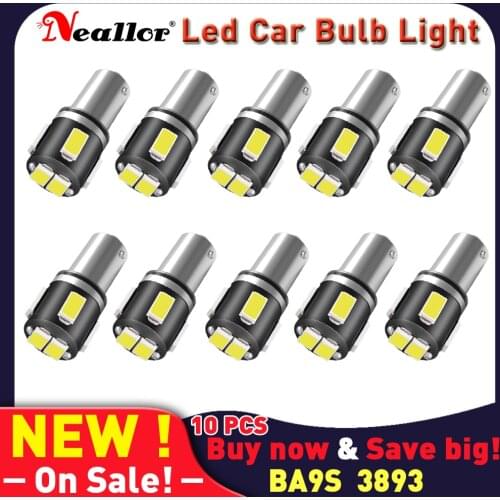 T11 T4W BA9S 3893 H6W 5630 6SMD LED 12V Turn Signal Light Dashboard Bulb White Auto Car Styling Lighting Diode Lamp Bulbs On Car