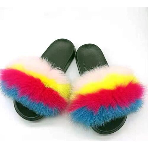 Pumps Womens Shoes Flat Sandals Fluffy Slippers Summer Plush Furry Slippers EVA Sexy Outdoor Flip Flop Fur Slides Indoor Mute