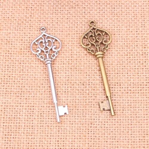 7pcs Vintage Skeleton Key Charms Metal Pendants for Bracelet and Necklace Jewelry DIY Handmade 69mm