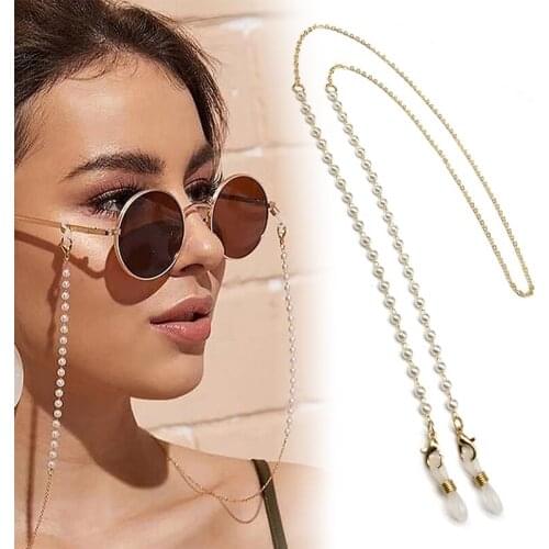 Vintage Glasses Chain Holder Non-Slip Beaded Eyeglass Chain Necklace Reading Glasses Sunglass Lanyard Retainer for Women d88