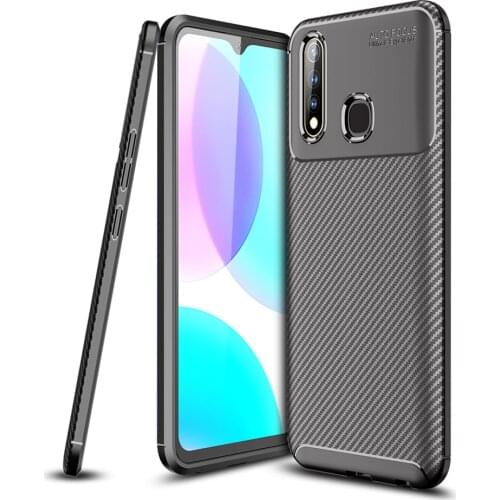 Vivo Y19 Soft Shockproof Carbon Fiber Case for Vivo Y19 Case Silicone TPU Soft Back Cover for Vivo U3 Capa