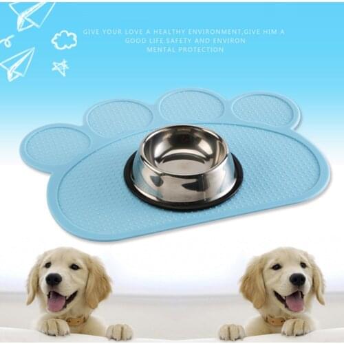 Waterproof Pet Dog Mat Footprints Feeding Placemat for Silicone Food Pad Pet Bowl Drinking Mat easy Washing Dog Cat Pet Supply