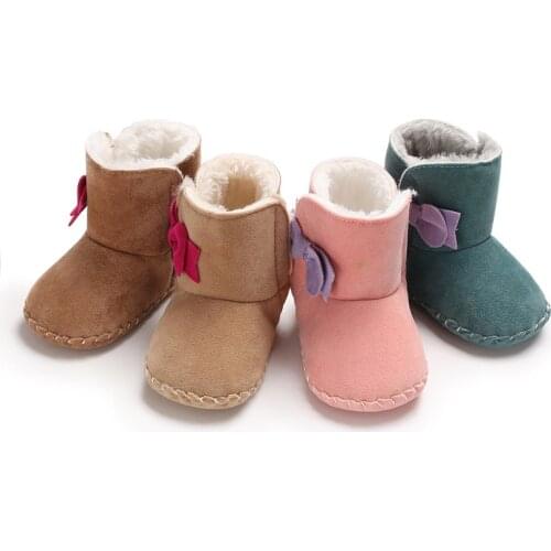 Winter Bow Newborn Baby Girls Princess Winter Boots First Walkers Soft Soled Infant Toddler Kids Girl Footwear Shoes