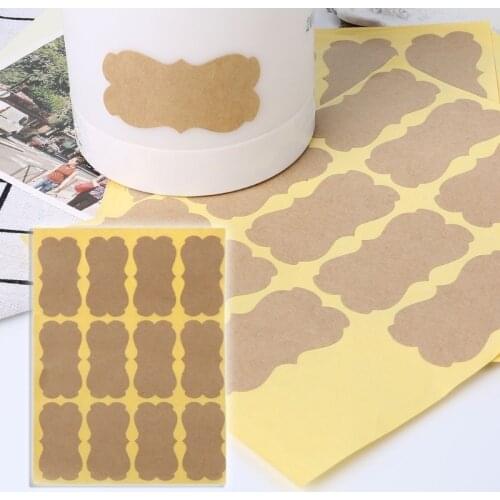 120Pcs Blank Kraft Paper Label Handmade DIY Sealing Sticker for Gift Present Packaging