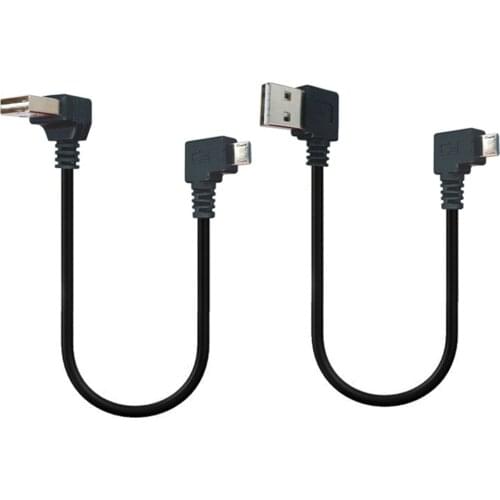 25CM kurze 90 Grad Links Rechts Abgewinkelt USB 2,0 A stecker auf Micro USB B Männlich Kabel Rechts Links winkel Daten Sync und