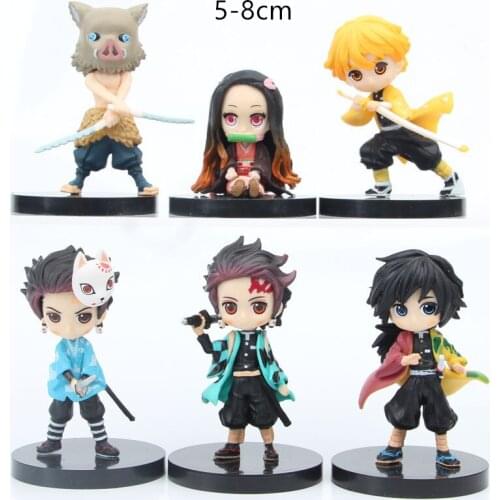 6-Piece Set of Demon Slayers Blade Doll Ornaments 2nd Generation Seated Q Version Demon Slayers Blade Doll Toy