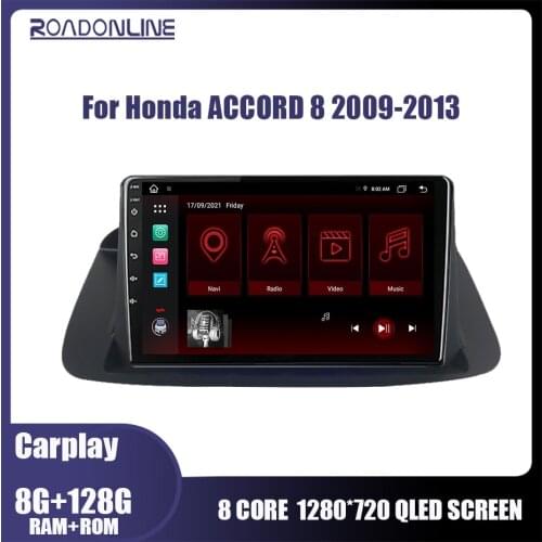 Roadonline Android Navigation For Honda Accord 8 Spirior 2009-2013 Car Radio Multimedia Video Player Stereo GPS Rearview Camera