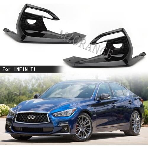 Car Front Fog Light Lamp Cover Grill Frame Bezels for Infiniti Q50 Sport 2018 2019 2020 62256-6HJ0A Headlight Fog Lights Cover