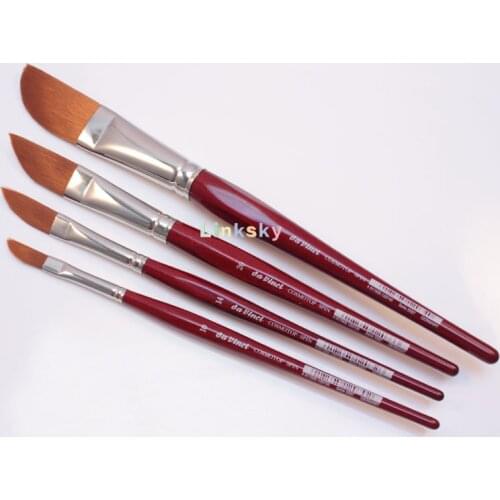 Da Vinci Watercolor Series 5587 CosmoTop Spin Paint Brush, Slant Liner Synthetic with Red Handle, Size10,14 ,Art supplies