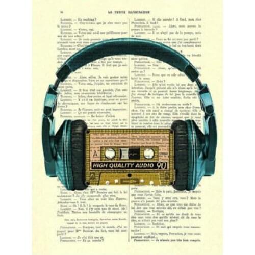 DIY 5D Diamond Painting Full Drill Abstract Headset Microphone Cross Stitch Diamond Embroidery Wall Decoration Art WG2048