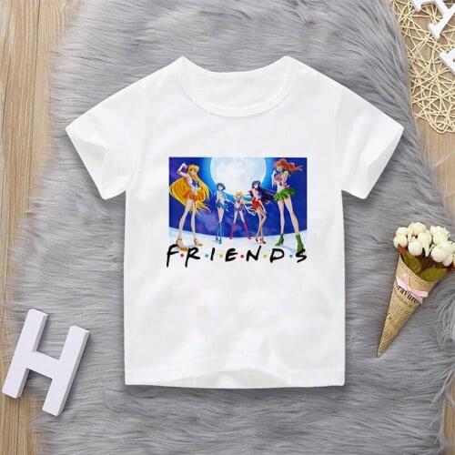 2020 Moon Destroys The Enemy Girl Tshirt Novelty Harajuku Baby Boy Tops Short Sleeve Kids Clothes Cute Birthday T Shirt Friends