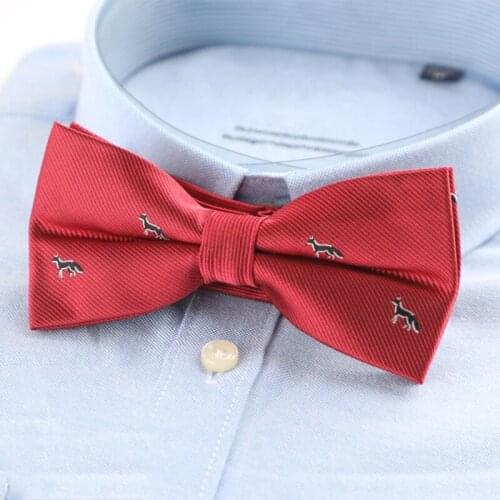 Bow Ties for Men Pre-tied Polyester Textile Embroidery Patterns Bowtie Silky Touch Formal Tie for business Meetings D0LF