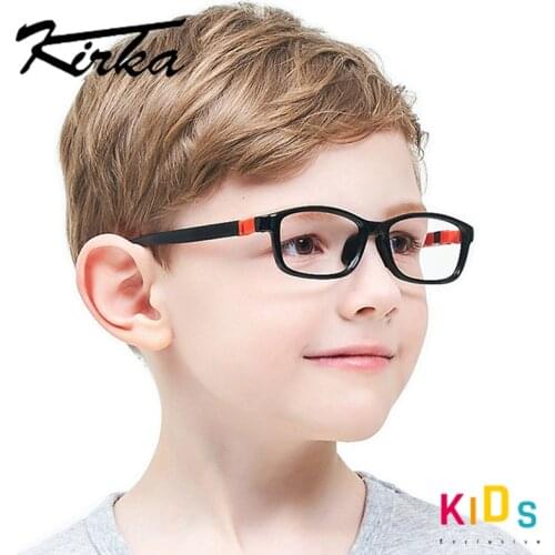 Flexible Eyeglass Frame Children Tr90 Kids Glasses Black Optical Eyewear Sports Glasses Frame For Kids Rubber Children Glasses