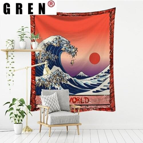 GREN Tapestry Psychedelic Tarot Card Series Printed Home Wall Hanging Home Decoration Background Cloth Wall Covering