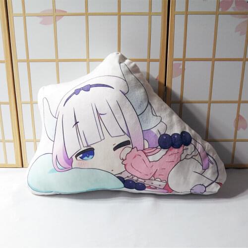 KannaKamui pillow toy Anime Miss Kobayashis Dragon Maid plush stuffed cute girl doll double sided pillowcase 50cm for gift