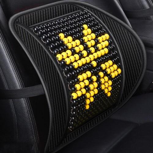 Chair Massage Back Lumbar Support Cushion Pad Mesh Support Breathable comfortable Wood Beads Chair Support Car Seat Office
