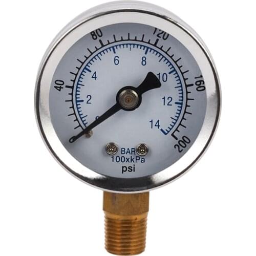 Ts-40-14 Bar 0-200 Psi 0-14 Bar Pressure Gauge 1/8 Male Npt Pressure Gauge Air Compressor Hydraulic Vacuum Gauge Manometer