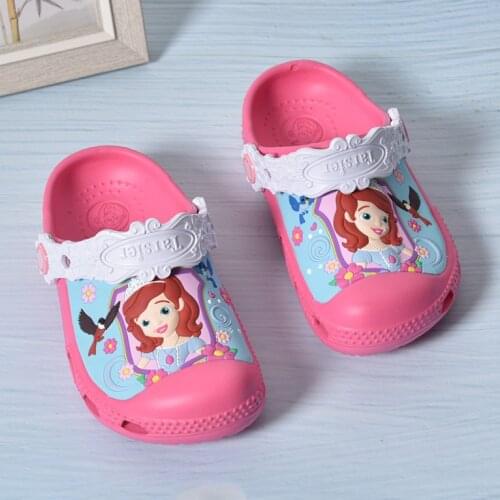 Disney Sofia Lighting Cartoon Slippers Childrens Sports Beach Shoes Anti-slip Wear-resistant Baby Sandals Sophia Cute