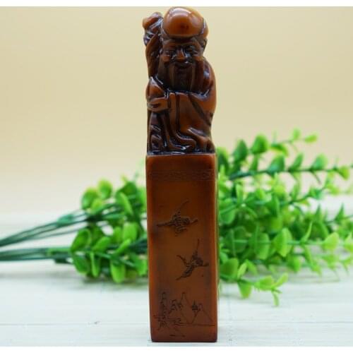 Natural Shoushan stone, (Tian Huang color) Fu like the East China Sea longevity, calligraphy, calligraphy and painting seal