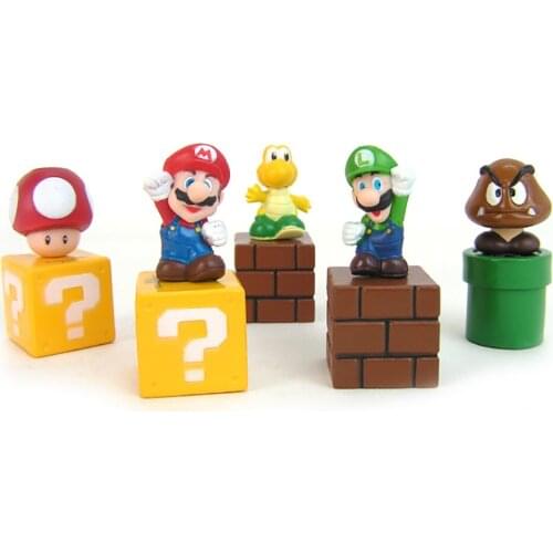 New 5PCS M L Mushroom Turtle 2" 5CM PVC Action Figures Toy