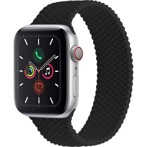 Braided Silicone Band For Apple Watch band 44mm 40mm 38mm 42mm Nylon Weave Bracelet Strap for iWatch Series 6 SE 5 4 3 2 1