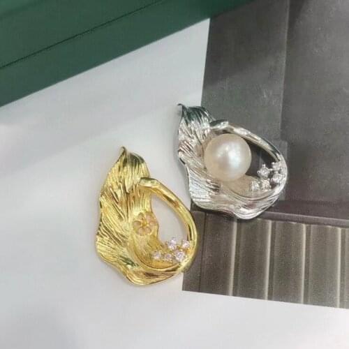 DIY Fashion 925 Sterling Silver Pendant Base Settings Mountings Findings Parts for Pearl Crystal Jade Agate 5pcs/lot