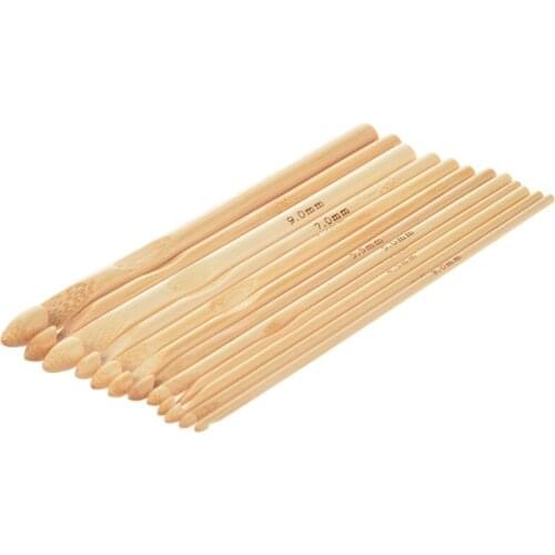 Practical 12 x 15 cm Crochet Hooks Knitting Needles Thickness 3-10 mm Bamboo