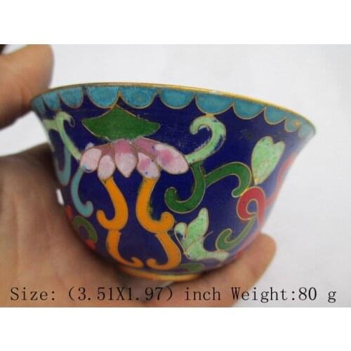 Elaborate Chinese ancient antique cloisonne bowl